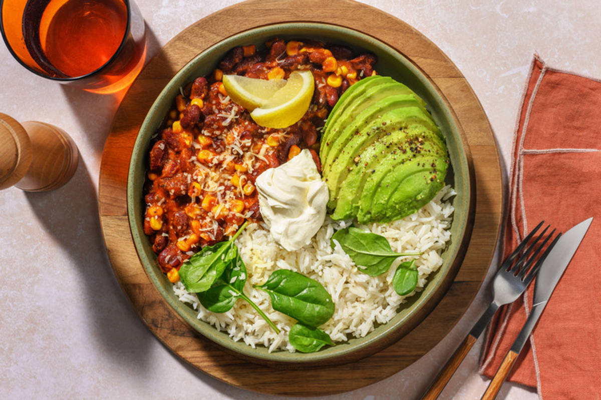 Rapid Mexican Beef, Bean & Corn Burrito Bowl