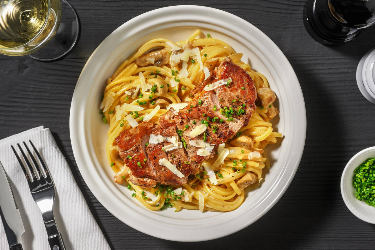 Creamy Steak and Fungi Pasta