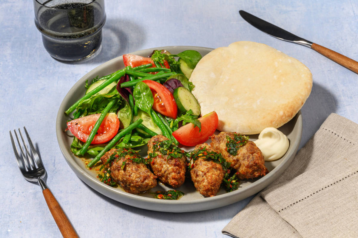 Beef Koftas & DIY Yoghurt Flatbreads