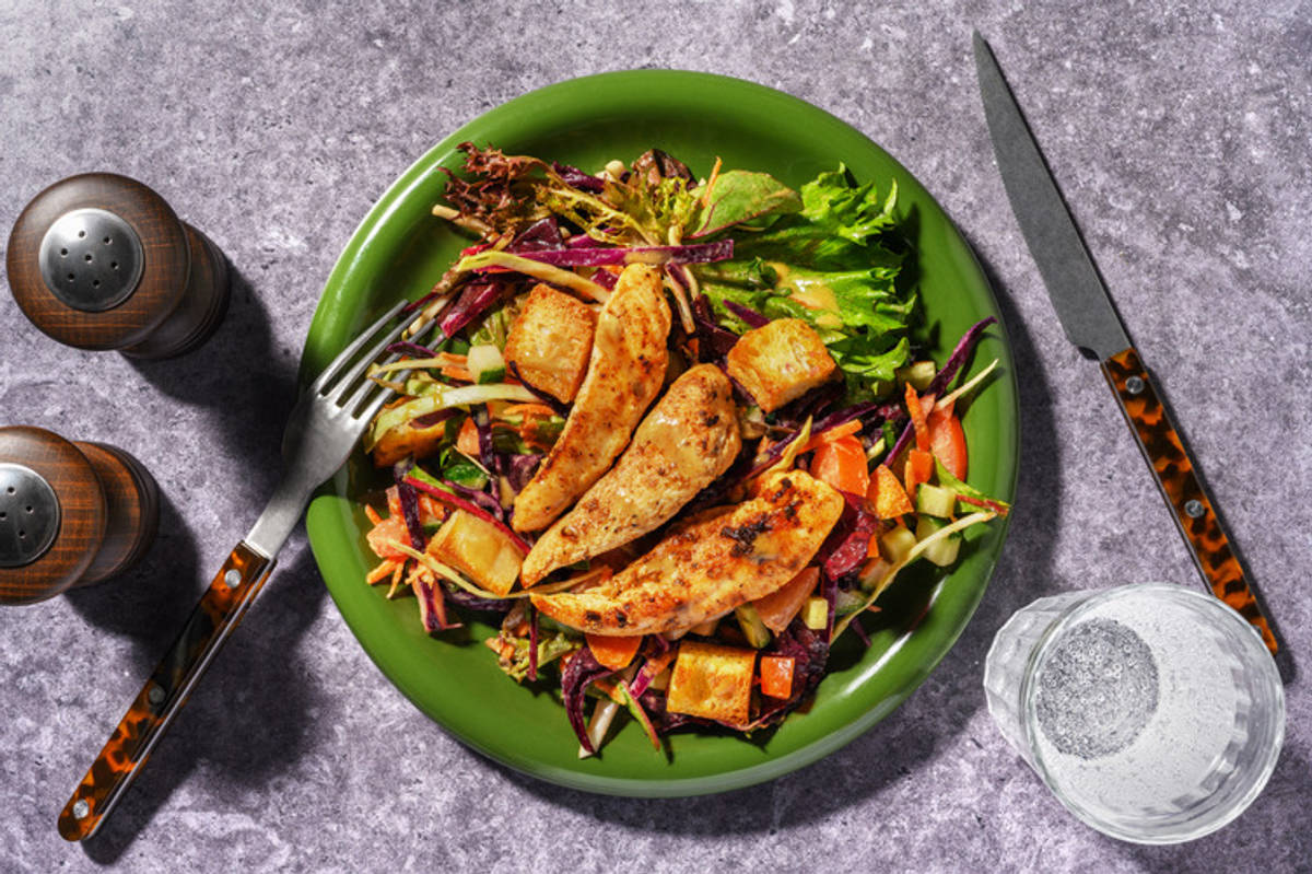 Savoury Chicken & Crouton Cheesy Salad