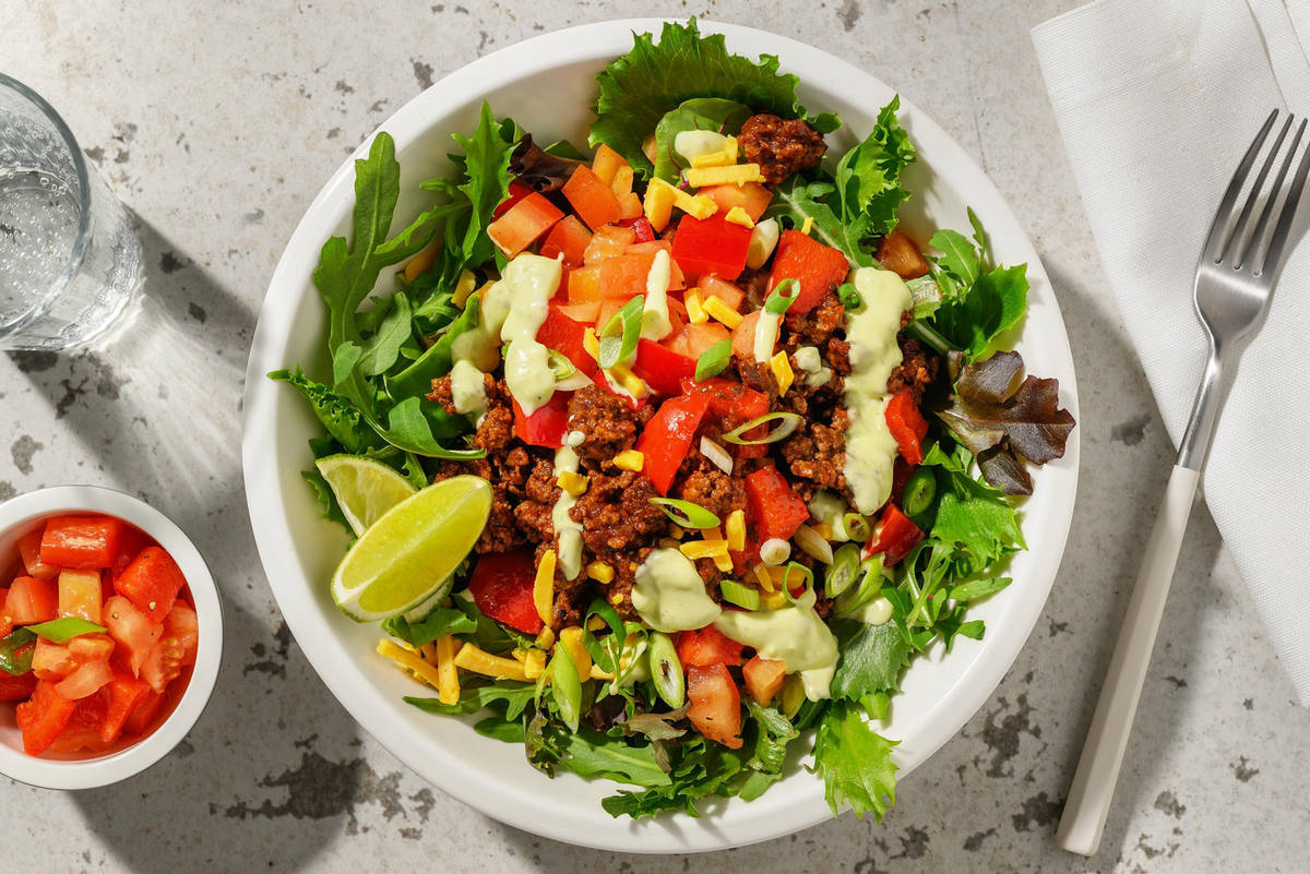 Carb Smart Beef Taco Salad Bowls