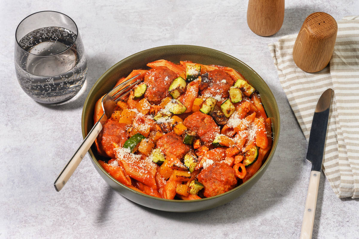 Classic Double Pork Meatballs & Tomato Penne