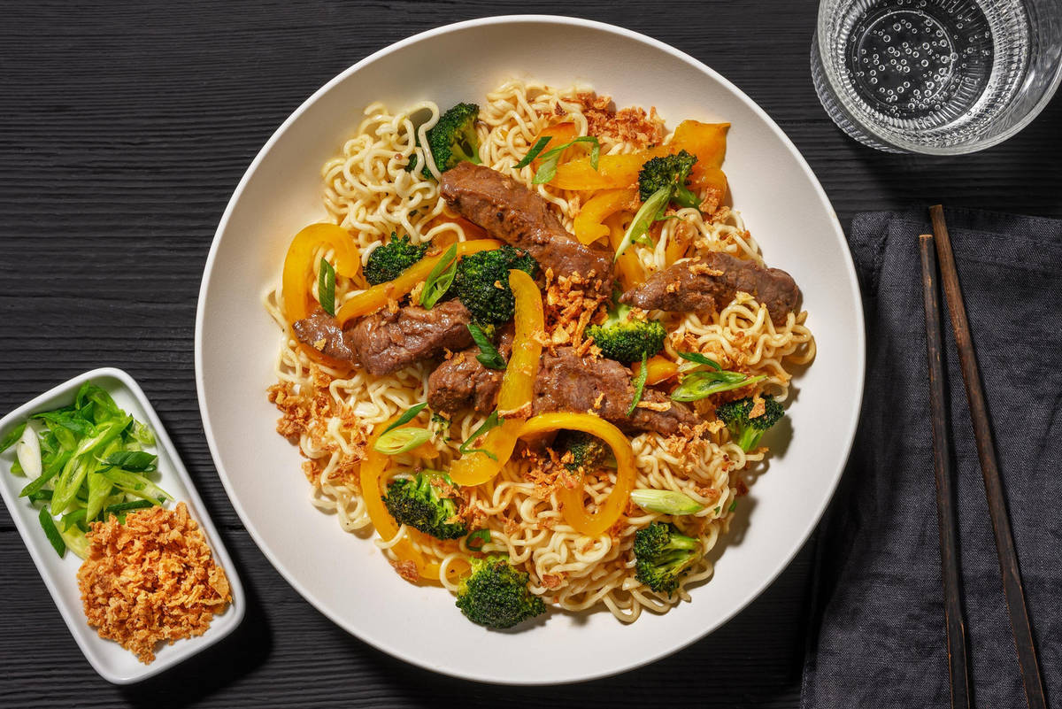 Double Striploin Steak and Broccoli Stir-Fry