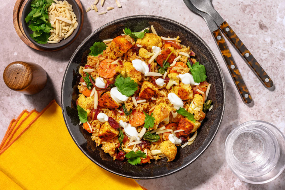 Indian Halloumi & Veggie Biryani