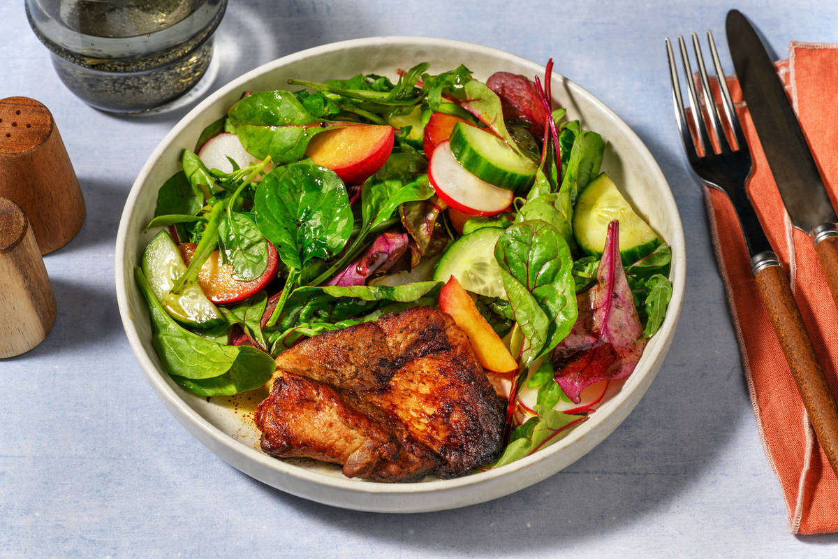 Honey-Glazed Pork Steak & Halloumi