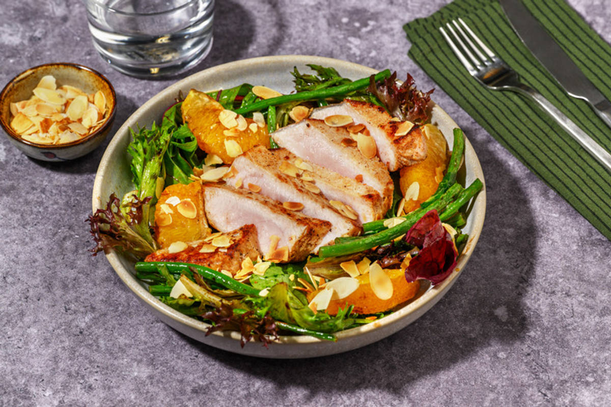 Double Seared Pork Steak & Green Bean Salad