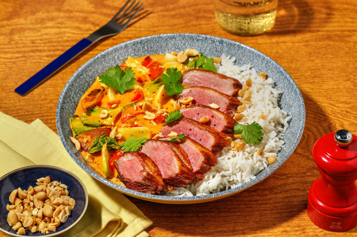 Roast Duck Breast & Thai Red Curry Veggies