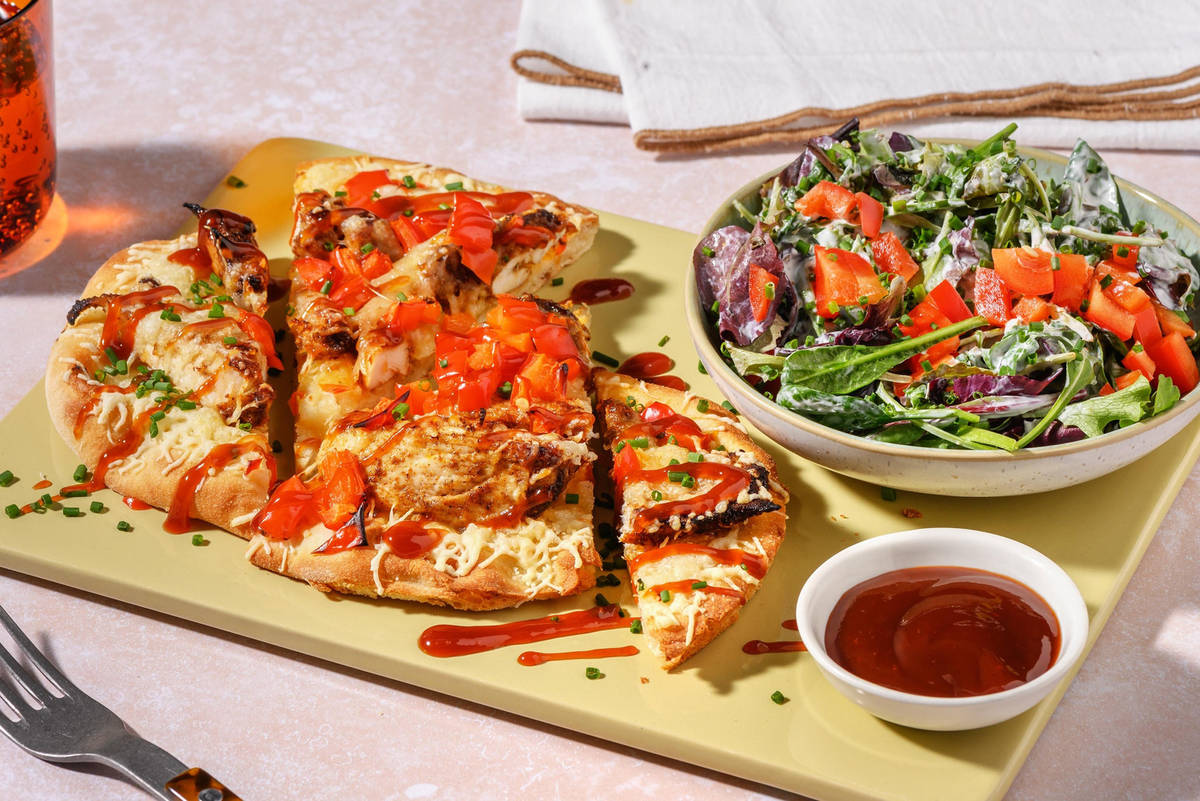 Cheesy BBQ Chicken Flatbread