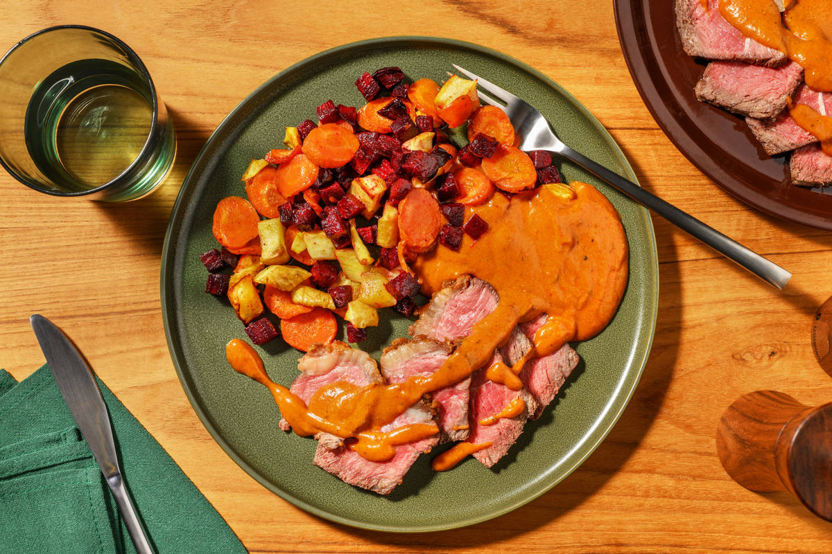 Venison Steak & Roast Veggie Salad