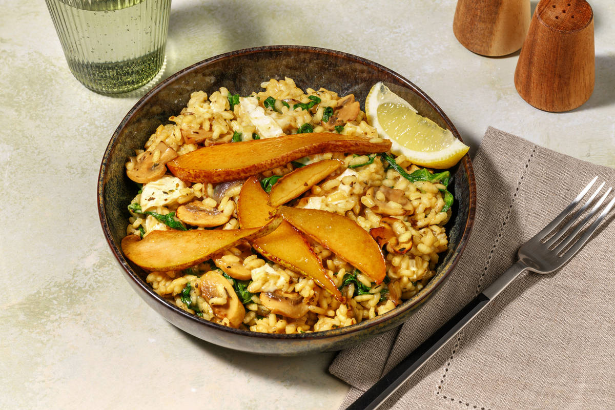 Oven-Baked Brie & Mushroom Risotto