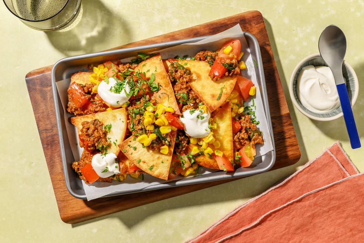 Double Fiery Plant-Based Mince Nachos