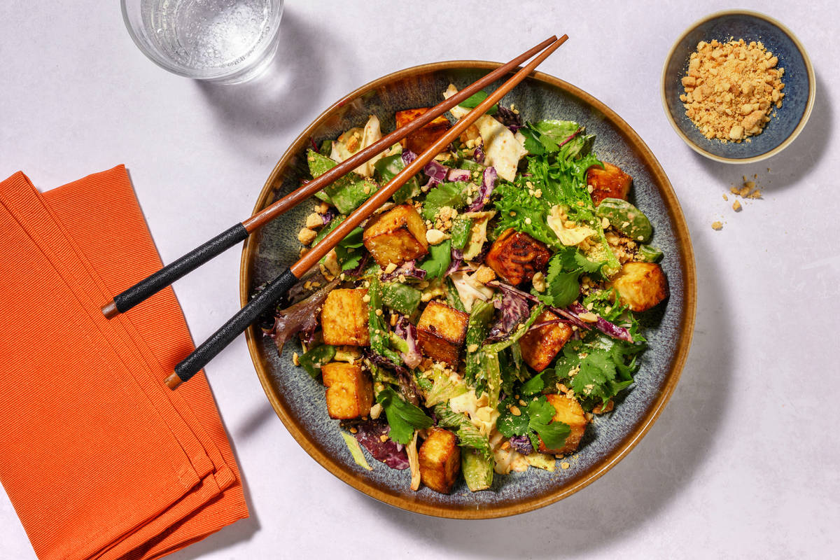 Sticky Tofu Bites & Sesame Sriracha Slaw