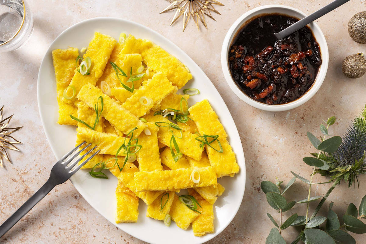 Golden Baked Parmesan Polenta Slice