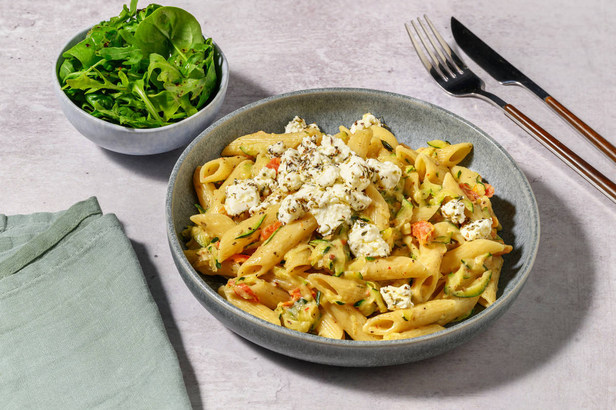 Semi-Dried Tomato & Salmon Presto Pasta