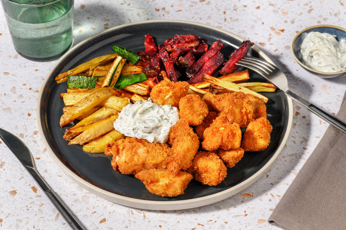 Cheesy Chicken Nuggets & Veggie Chips