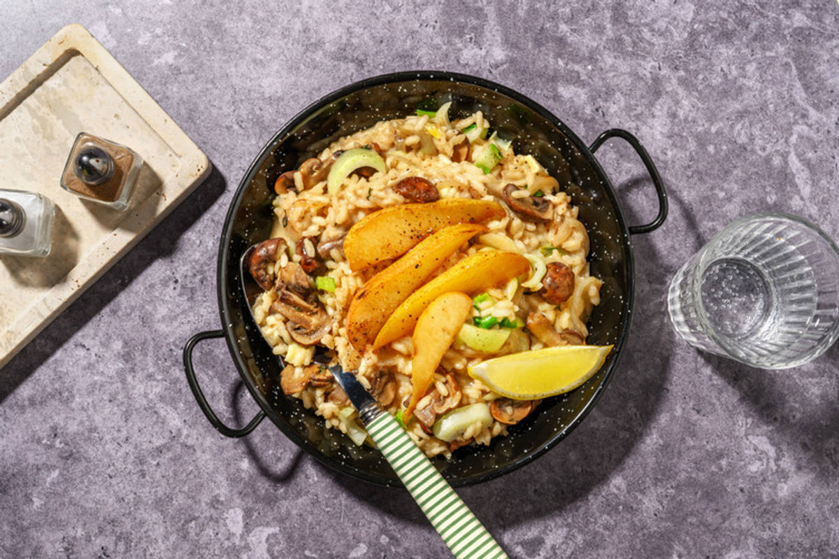 Oven-Baked Brie & Mushroom Risotto