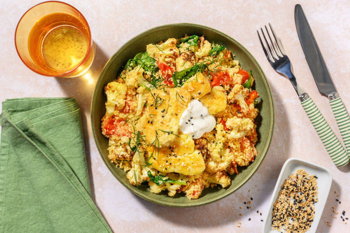 Double Honey-Glazed Haloumi & Veggie Couscous