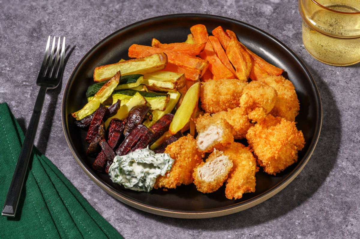 Cheesy Chicken Nuggets & Veggie Chips