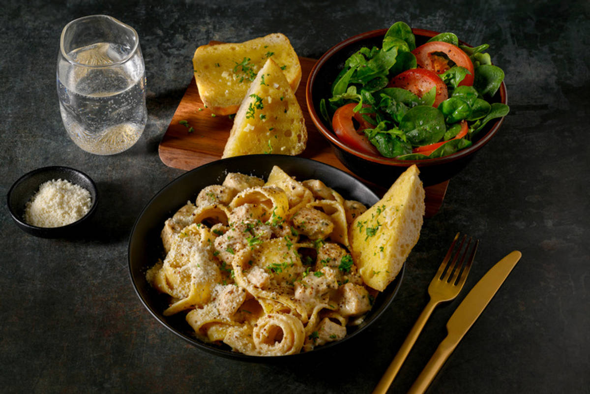 Cheat's Chicken Alfredo Pappardelle