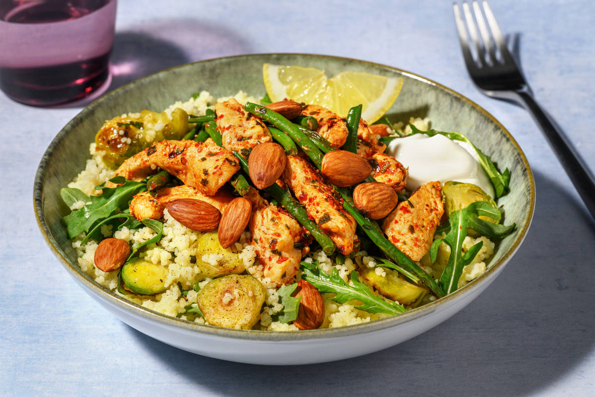 [Superquick] NZ Herby Tomato Chicken & Brussels Sprout Couscous