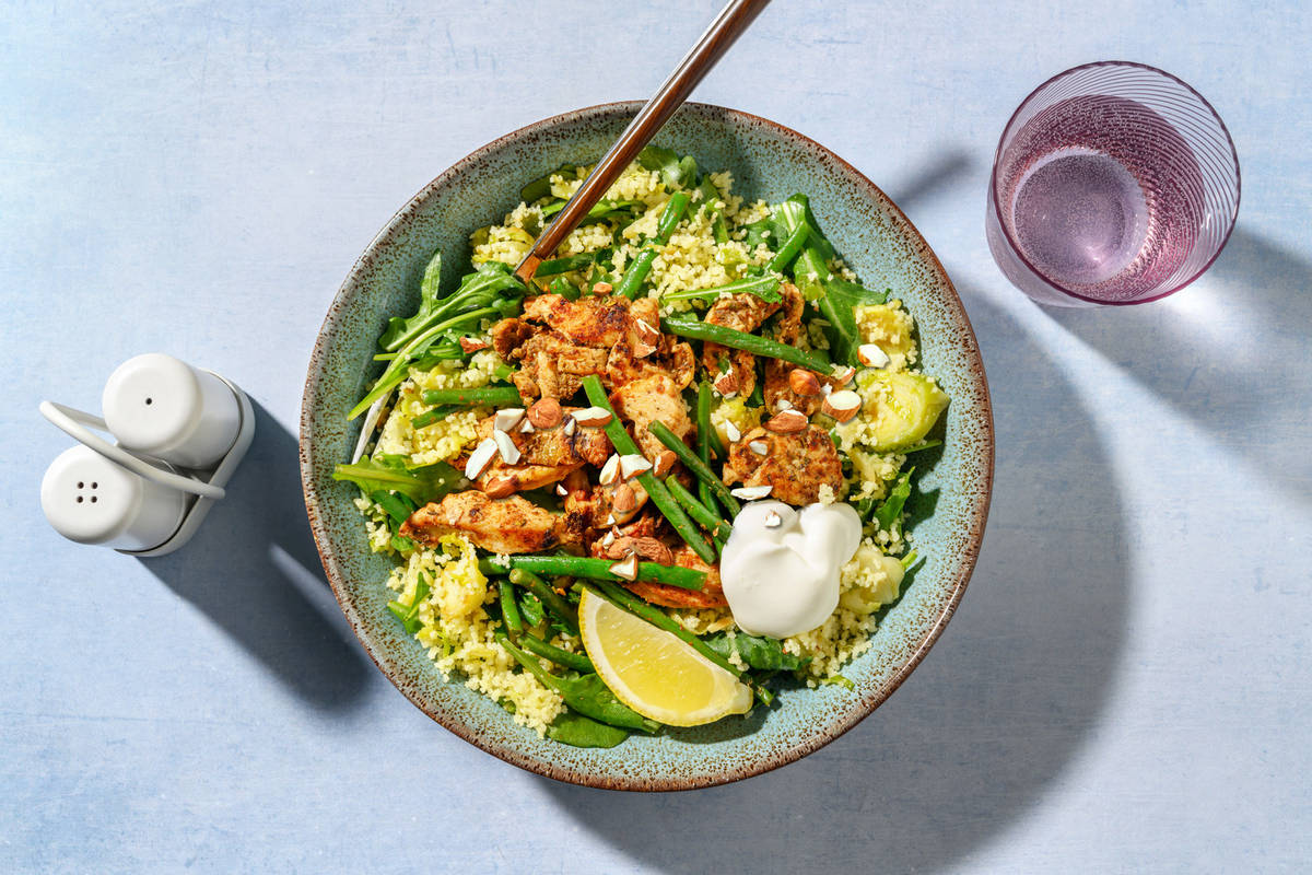 Herby Chicken & Brussels Sprout Couscous