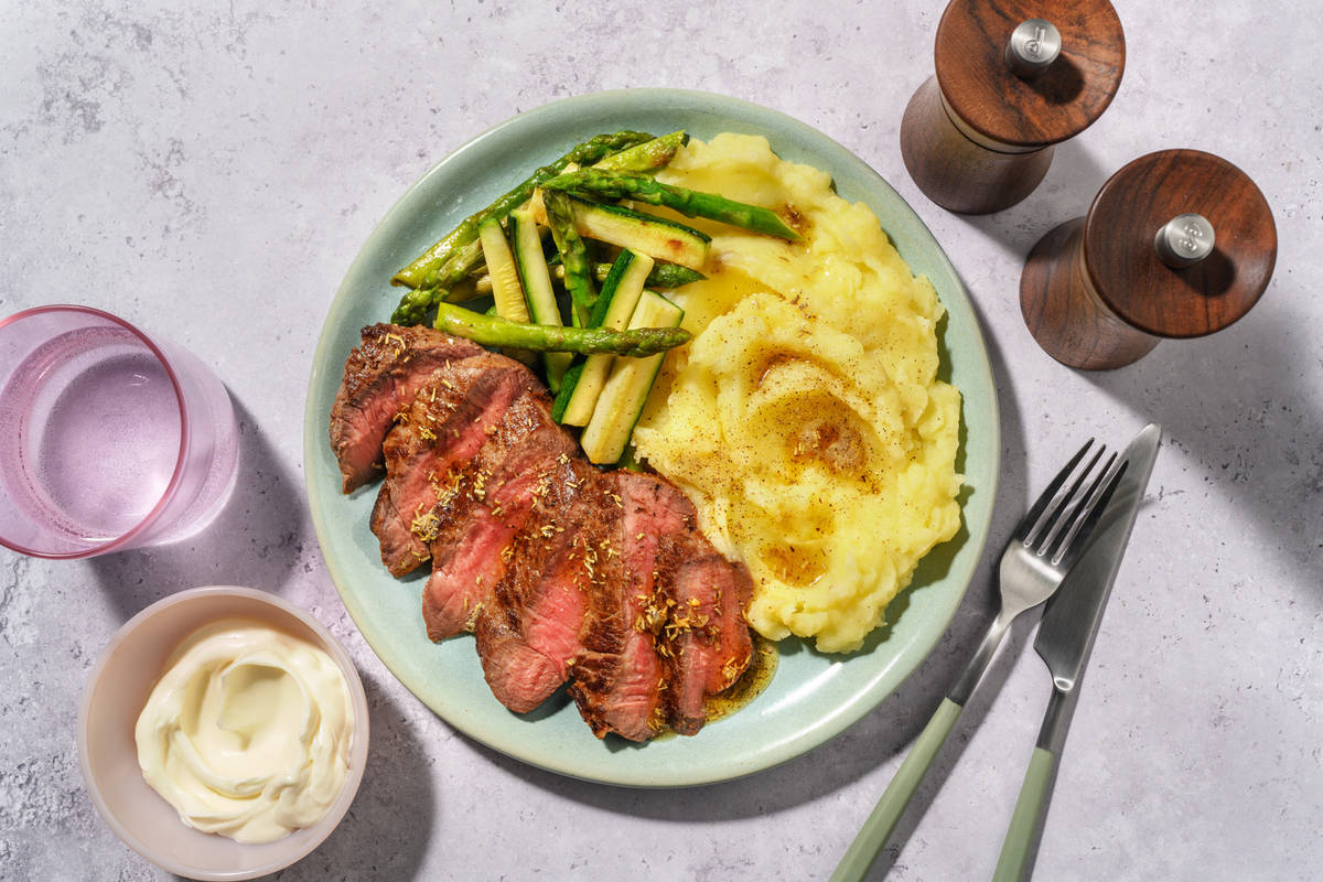 Seared Steak & Rosemary Sauce