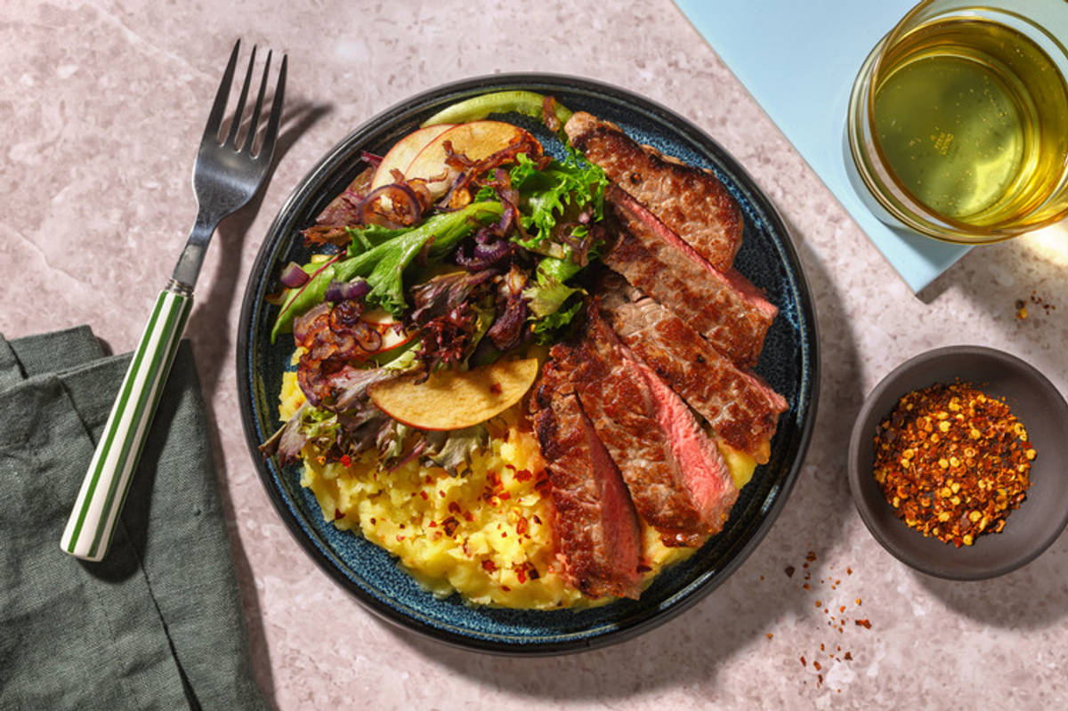 Grilled Beef Rump & Chilli-Crushed Potato