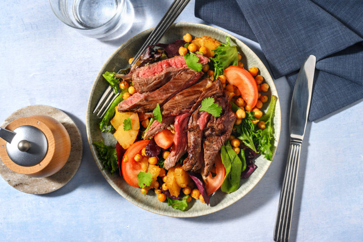 Seared Beef & Spiced Chickpea Salad