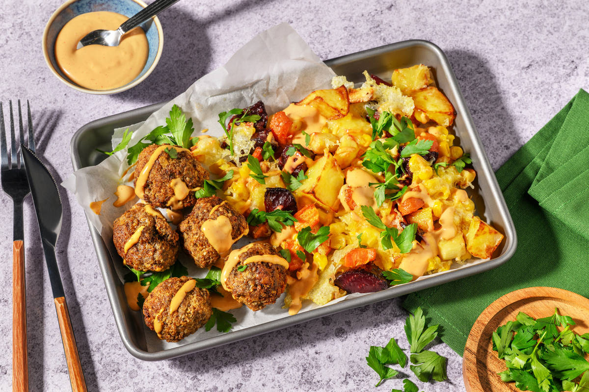 One-Tray Mexican Beef Meatballs