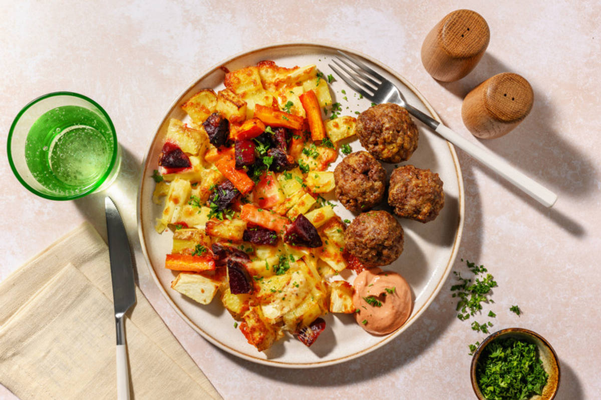 One-Tray Mexican Beef Meatballs