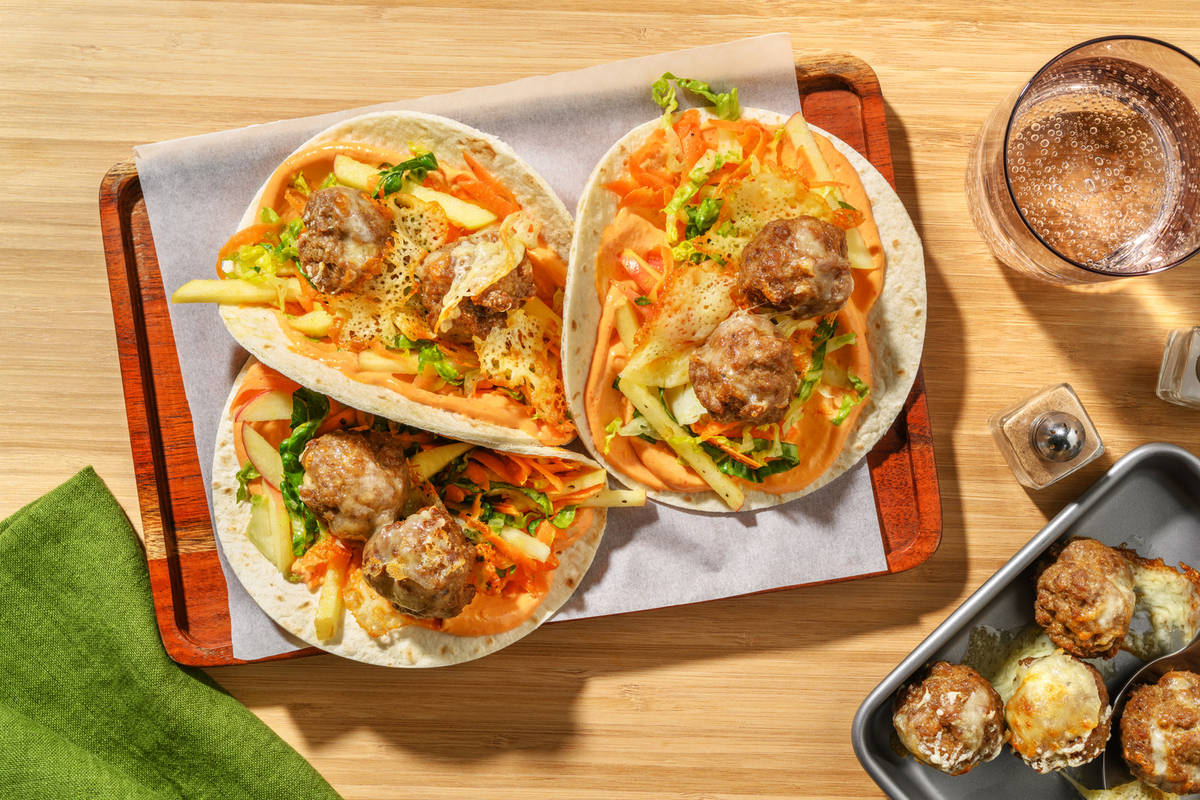 Cheeseburger Beef Meatball Tacos