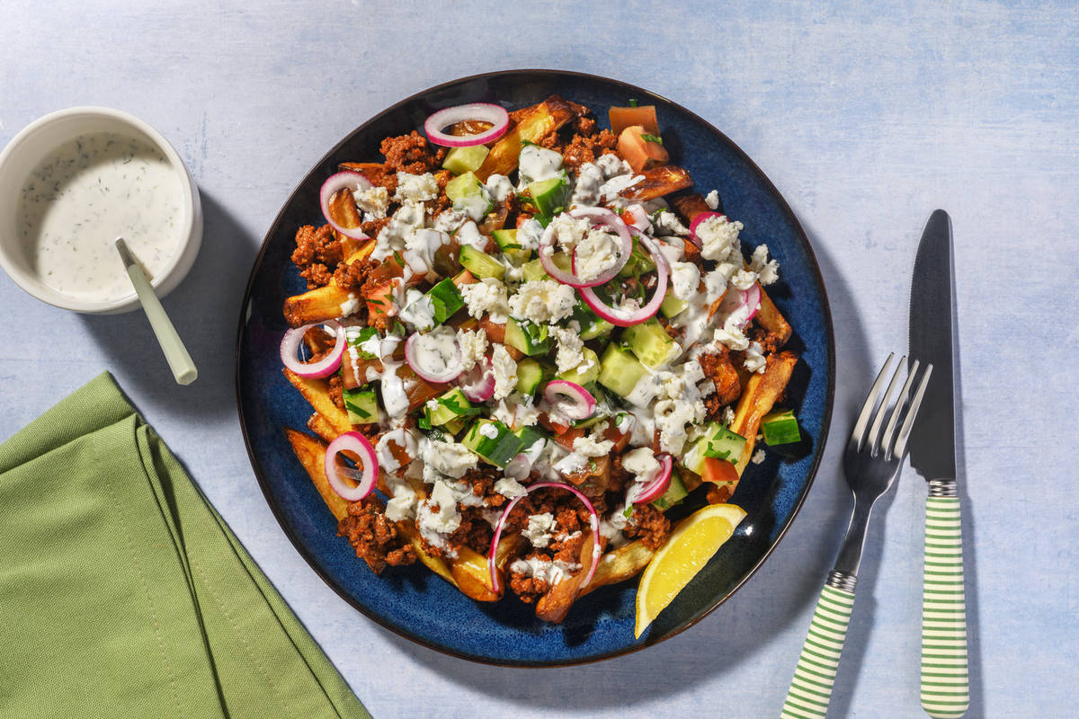 Loaded Greek-Style Beef & Pork Fries