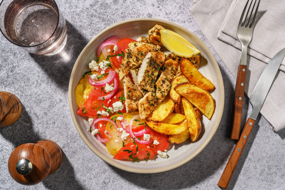 Mediterranean Beef Rump & Zesty Potato Wedges