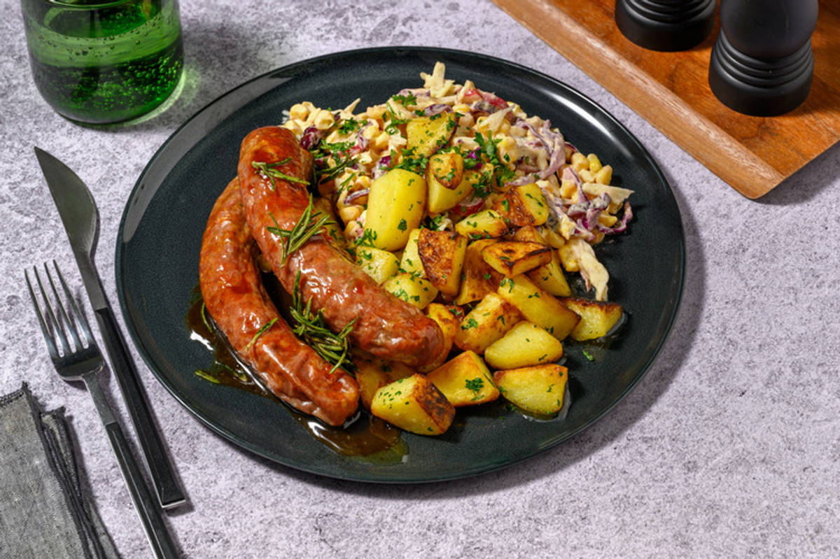 Pork Sausages & Rosemary Gravy