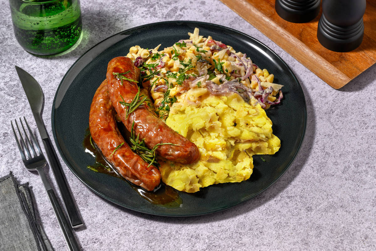 Double Pork Sausages & Rosemary Gravy