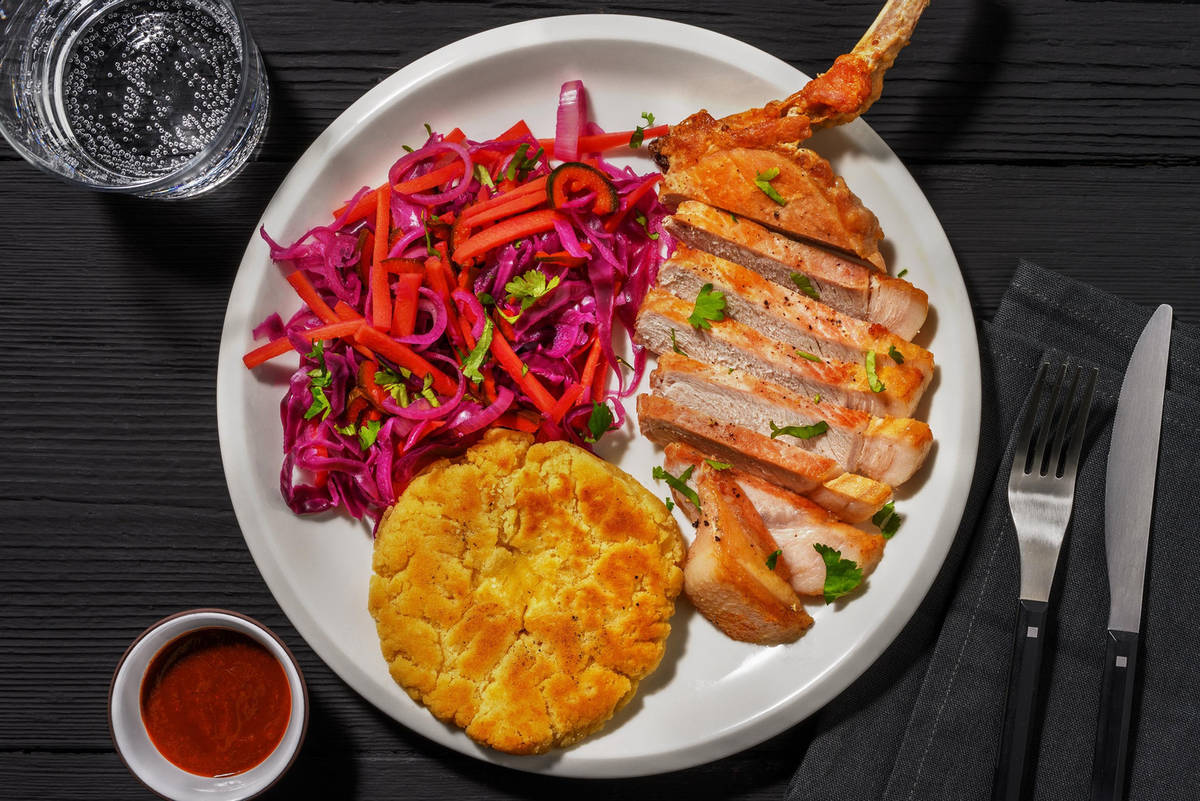 Bone-In Pork Chops and Stuffed Pupusa-Inspired Flatbreads