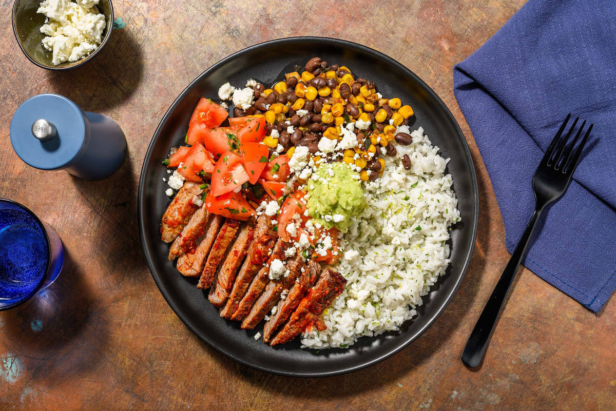 Fiesta Steak and Black Bean Platter