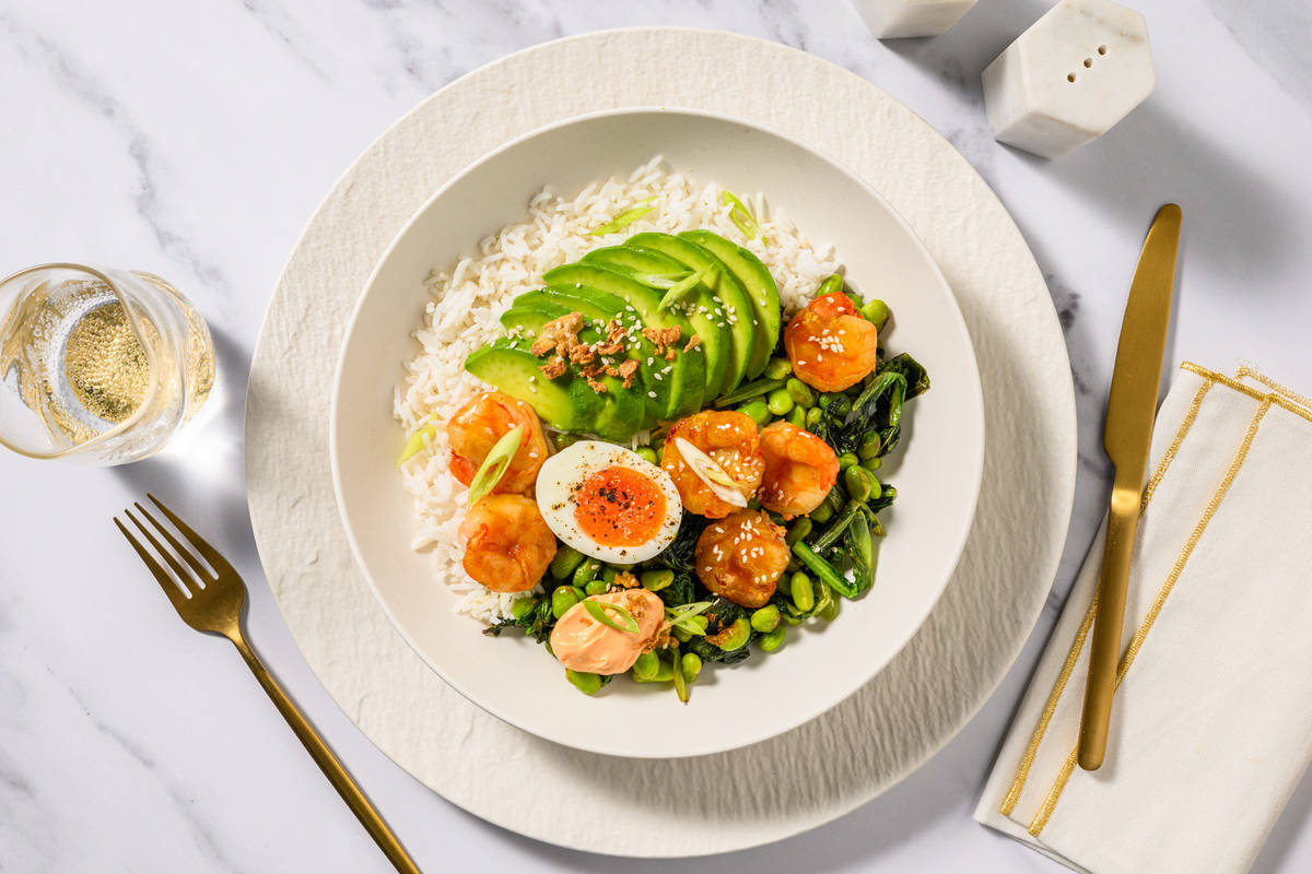High Power Protein Jumbo Shrimp and Edamame Bowls