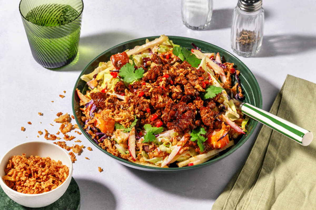 Thai-Style Beef & Loaded Cabbage Slaw