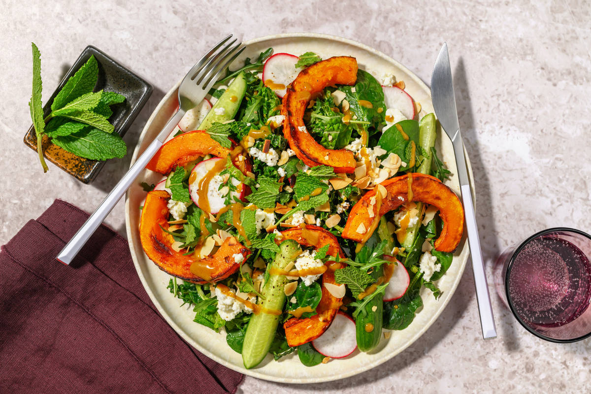 Roast Pumpkin, Bacon & Supergreen Quke Salad