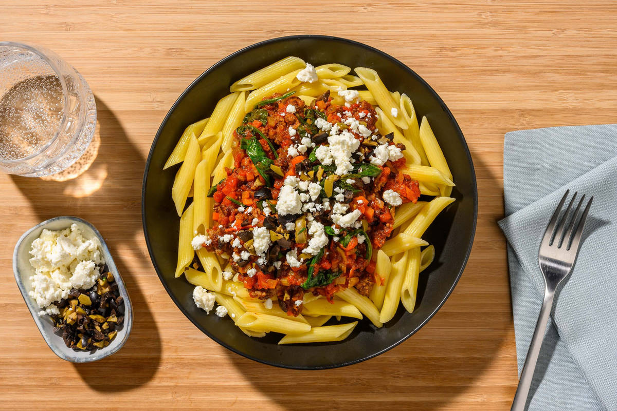 SuperQuick Mediterranean-Style Turkey Penne