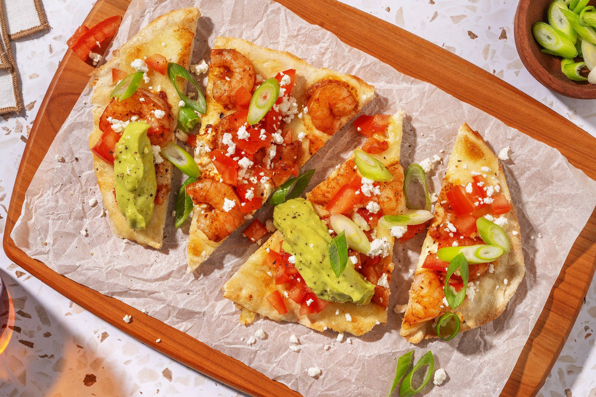 SuperQuick Chipotle Shrimp and Bacon Flatbreads