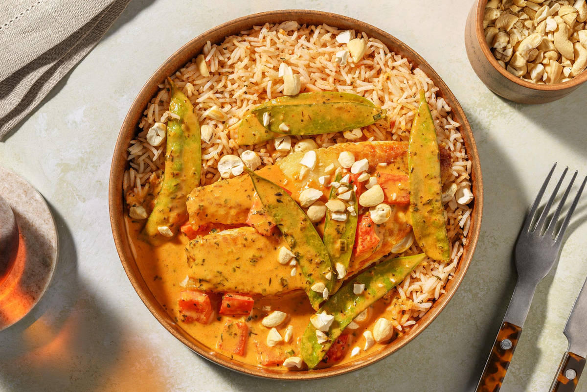 SuperQuick Thai-Inspired Coconut-Curry Salmon Bowls