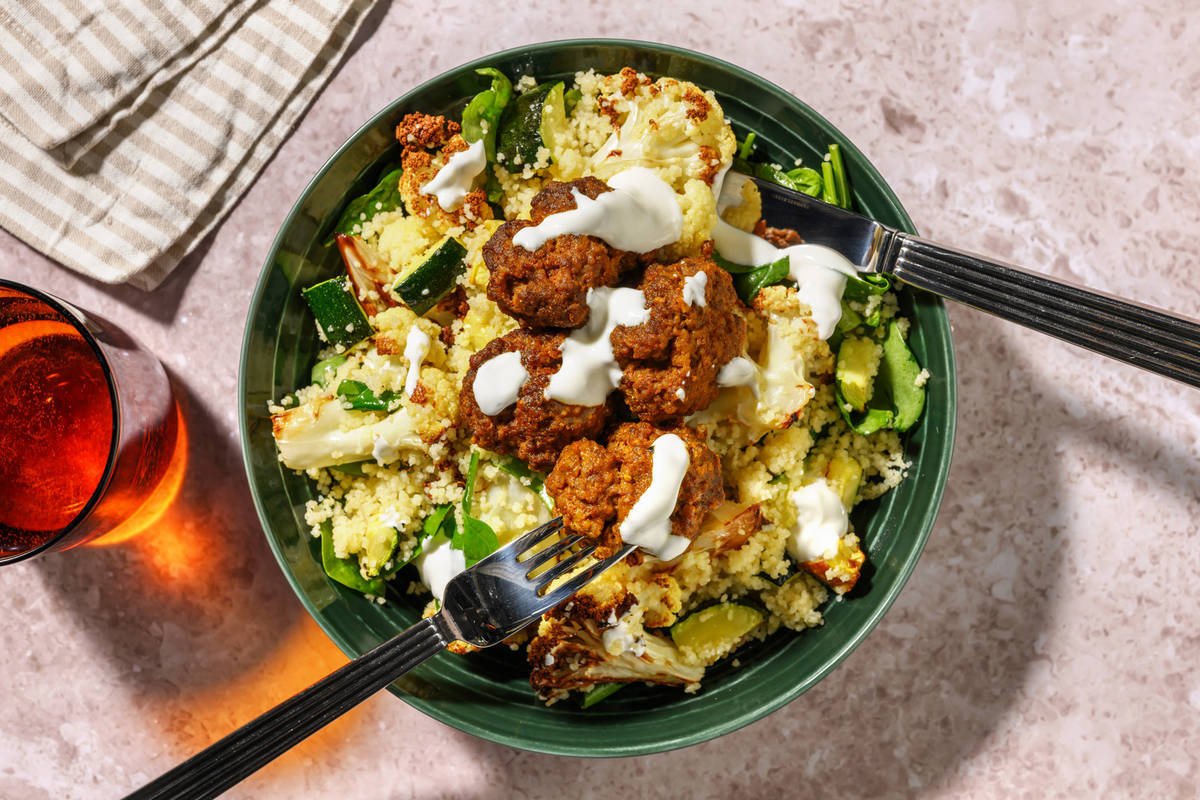 [PTN Rich] Tandoori Lamb Meatballs & Roast Cauliflower Toss