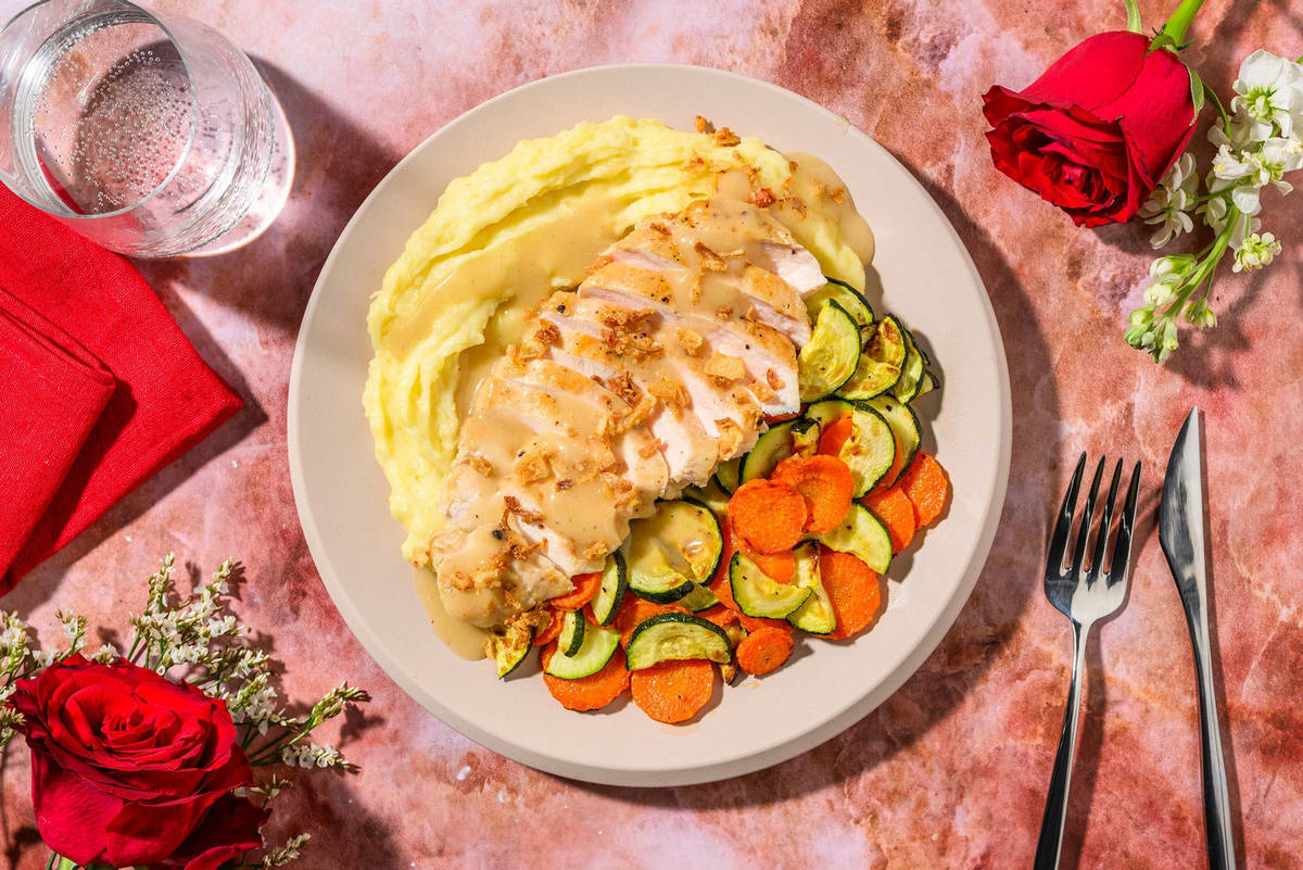 Golden Shallot-Topped Organic Chicken Breast