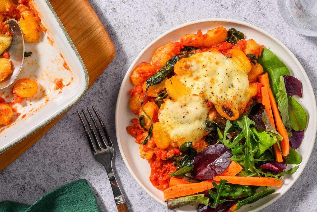 Gnocchi alla Sorrentina och grönsallad