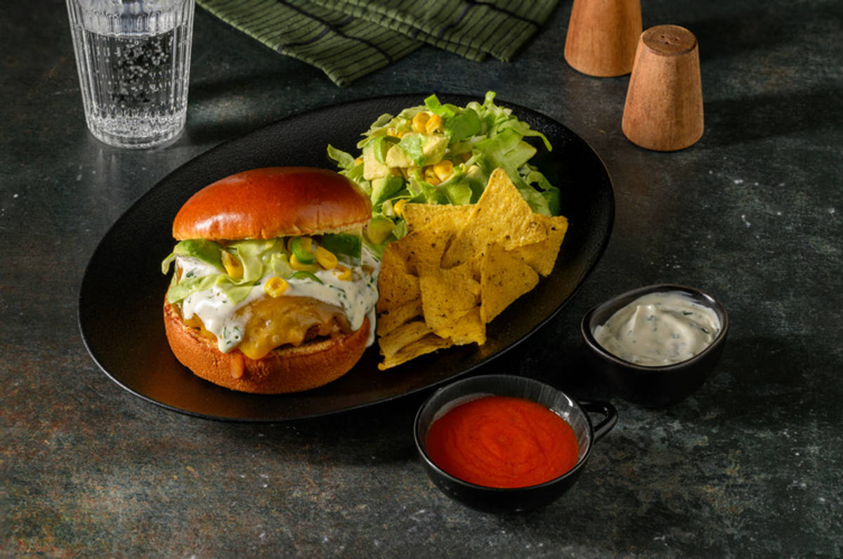 Texmex-krydret cheeseburger