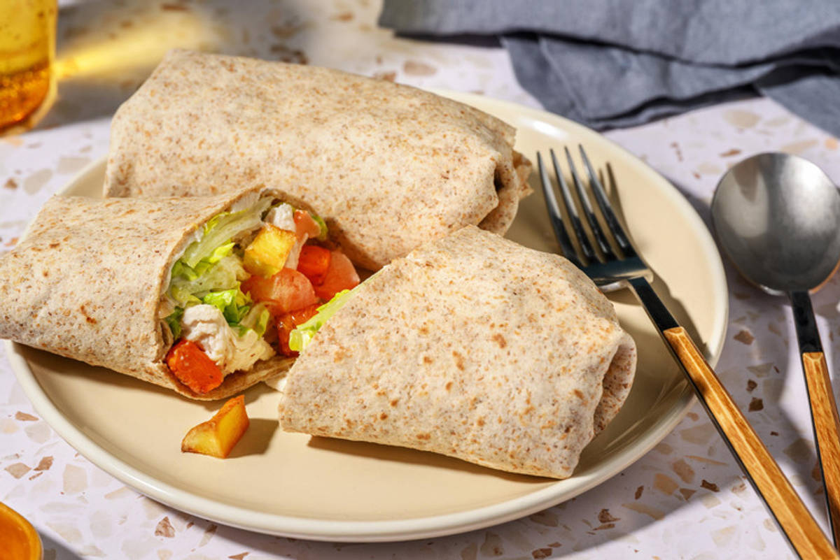 Cæsar-inspireret kyllingewrap