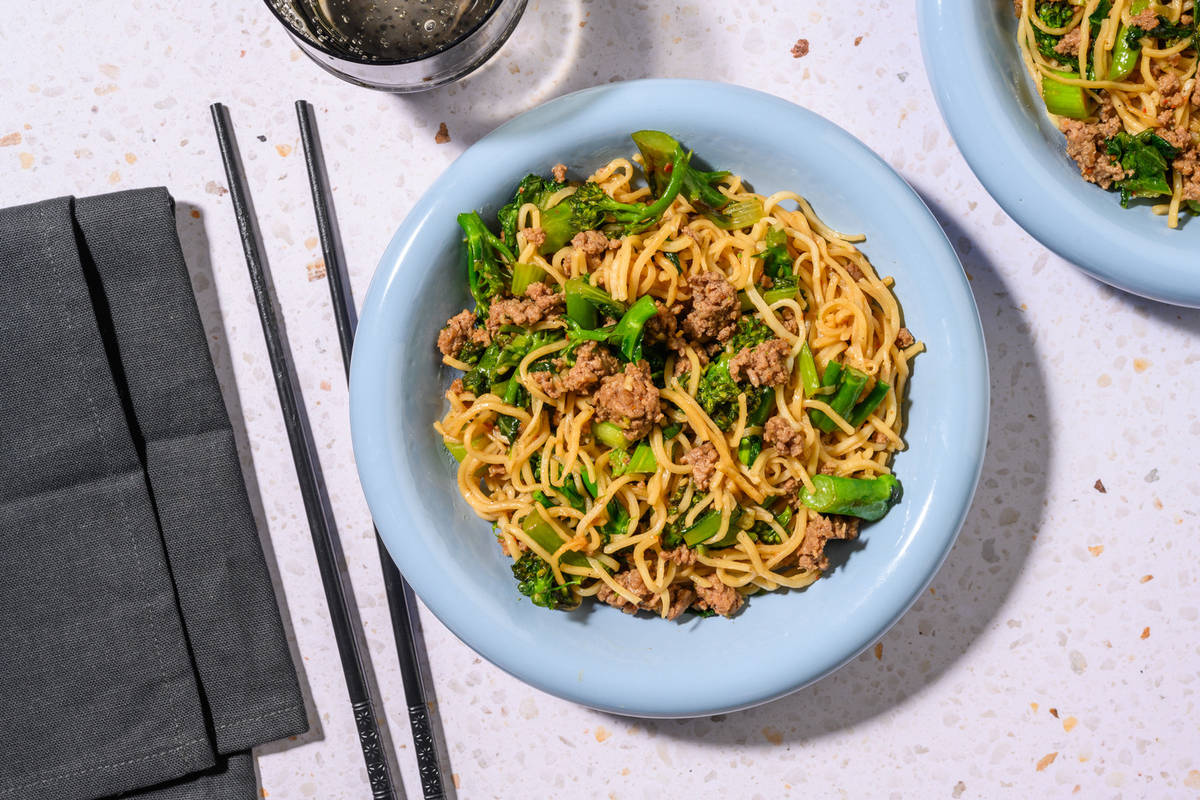 Sweet Soy Lamb Noodle Stir-Fry