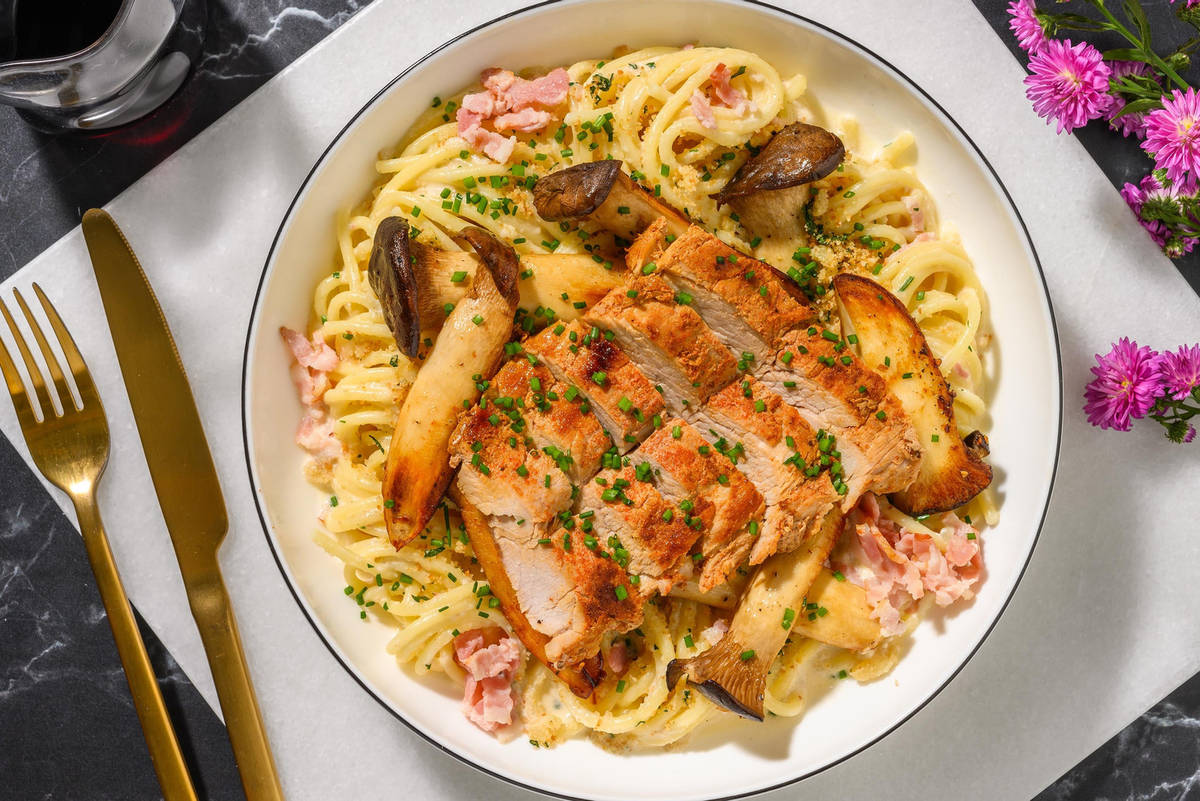 Carbonara Deutsche Art mit Schweinefilet & Bacon